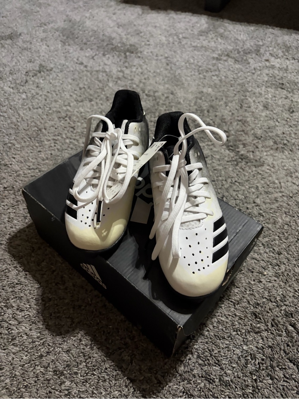 Adidas Youth White & Black Cleats - NWT